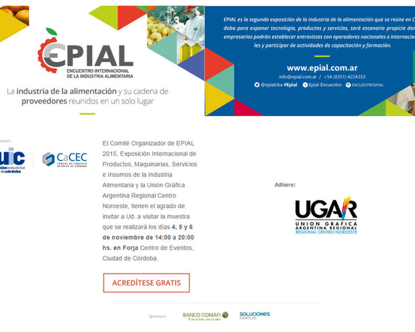 Atención, ¡ya llega EPIAL 2015!  Acto Apertura 4-11 18:00 hs.